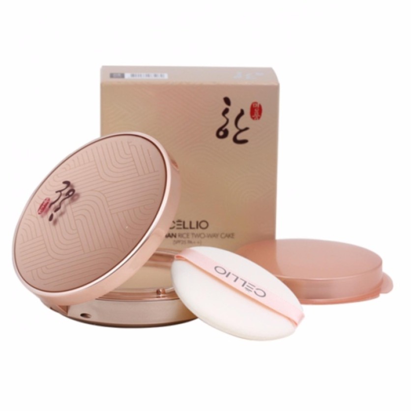 Phấn Phủ Siêu Mịn Cellio Han Rice Two-way Cake SPF25 PA++ 13g (tAặng kem lõi)