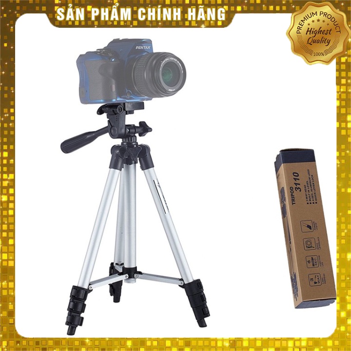 Giá Đỡ Quay Phim 3 Chân Máy Chụp Ảnh TF-3110 Tặng Kèm Miếng Kẹp Điện Thoại Dùng Để Livestream, Chụp Ảnh, Quay Tiktok