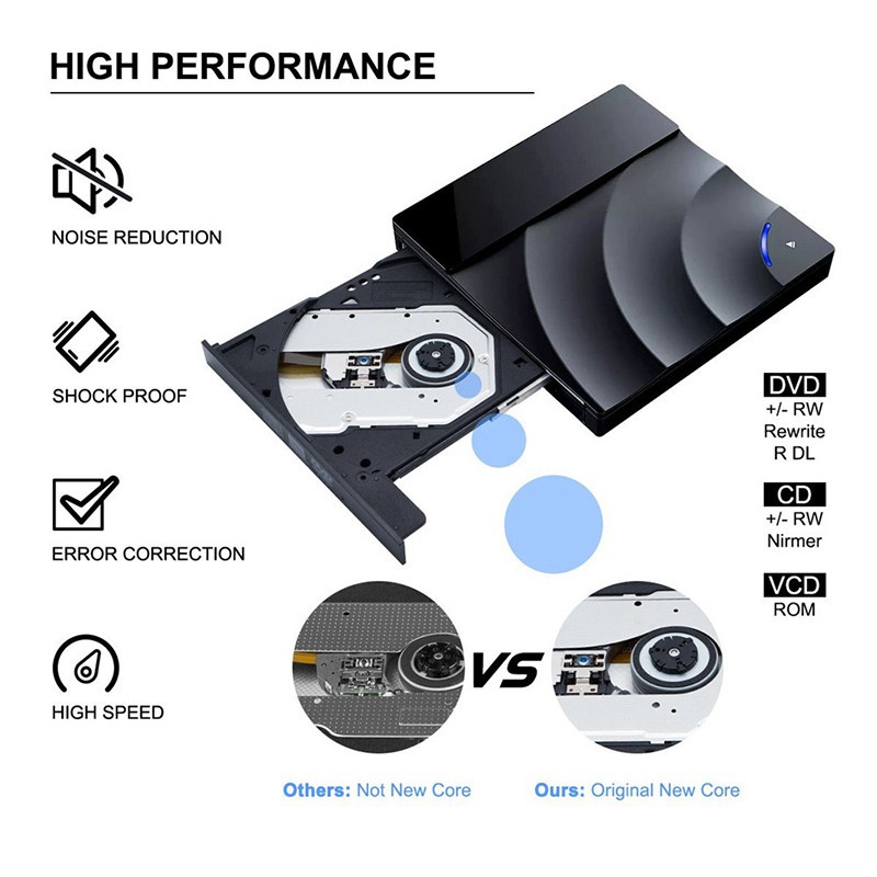 Ổ Đĩa Dvd Gắn Ngoài Usb 3.0 Cd Dvd Cho Windows Laptop Pc | BigBuy360 - bigbuy360.vn