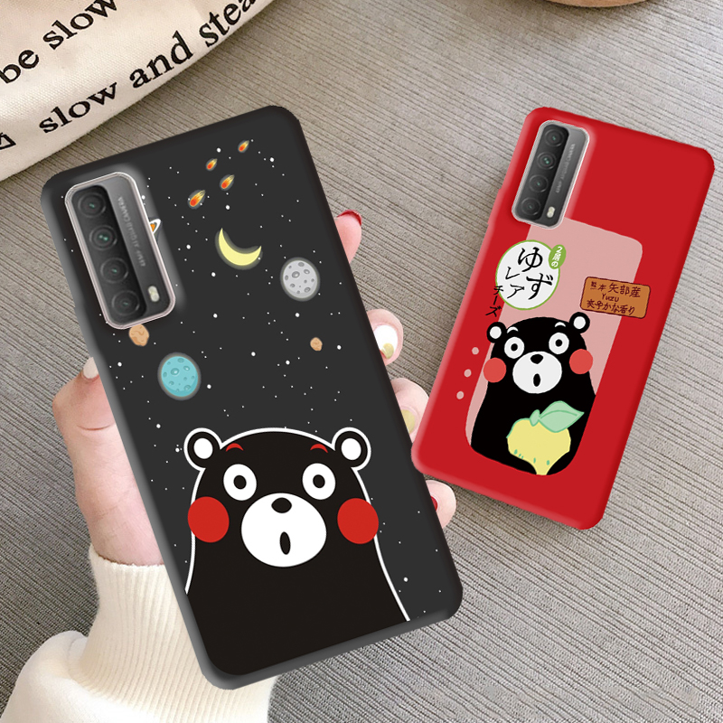 Cartoon Soft Case Huawei Y7 Y6  Y9 Prime Y6Pro 2019 Y6S Y9S Y8P P30Pro Cute Kumamon Ultra Thin Silicone Shockproof Case Cover