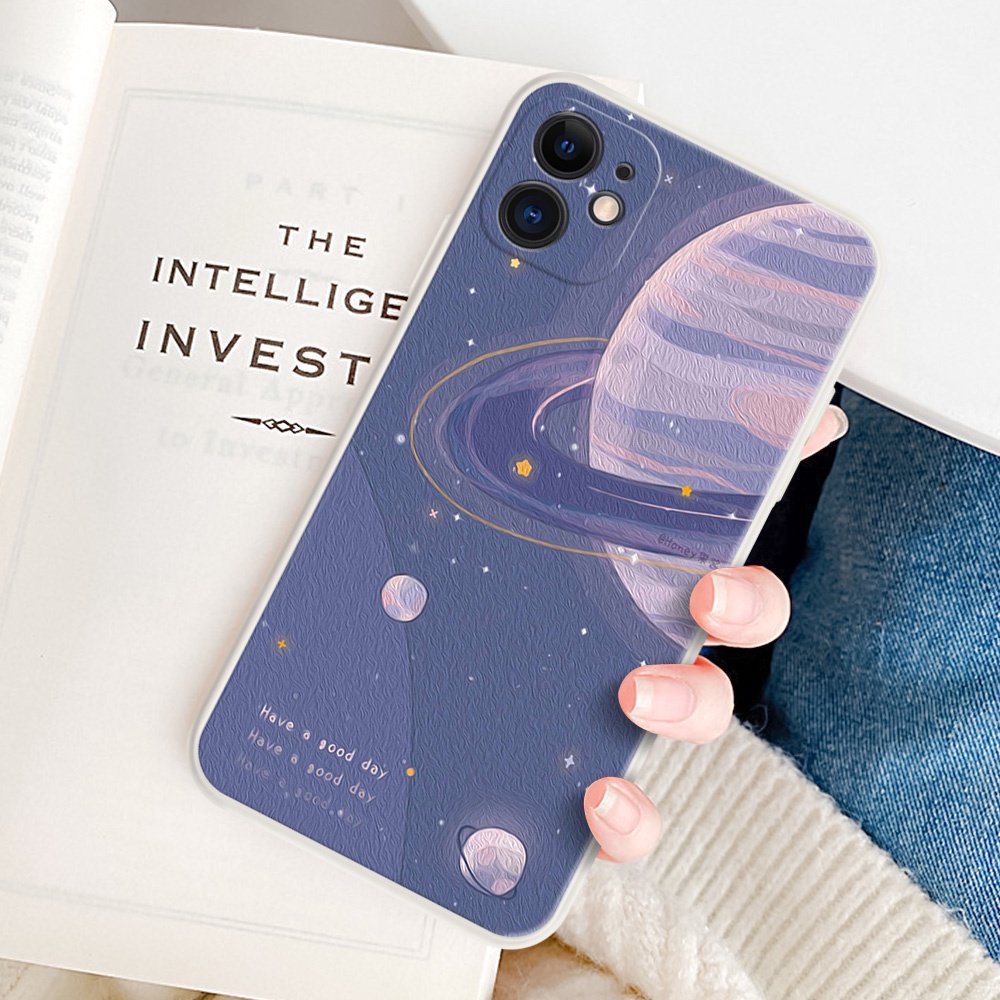 Ốp Điện Thoại Họa Tiết Hành Tinh Màu Tím Dễ Thương H166 Cho OPPO A54 4G A53 A32 A33 A59 A59S OPPO F1S A7 A5S A12 A11K