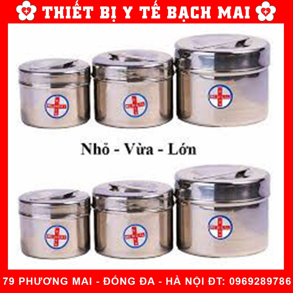 Hộp Inox Tròn Đựng Bông Gòn, Lưu Mẫu Các Size