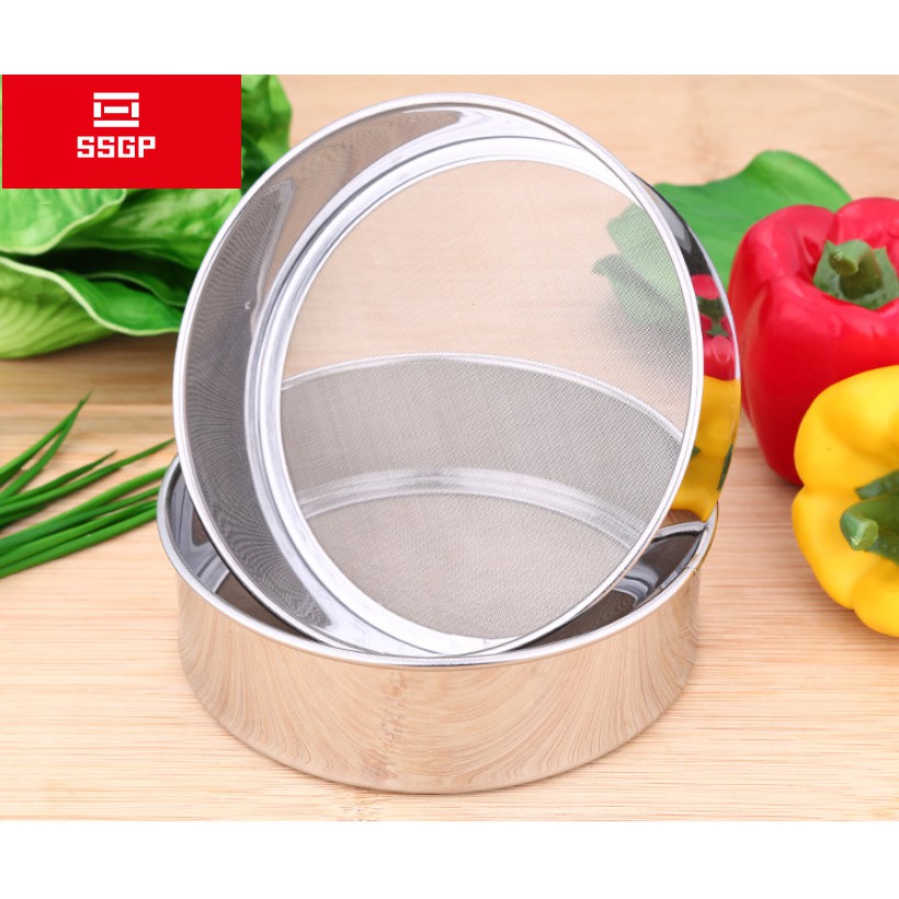 Rây lược bột lưới inox 304 thành inox 403  - 15x4.5cm 49g (móp nhẹ)