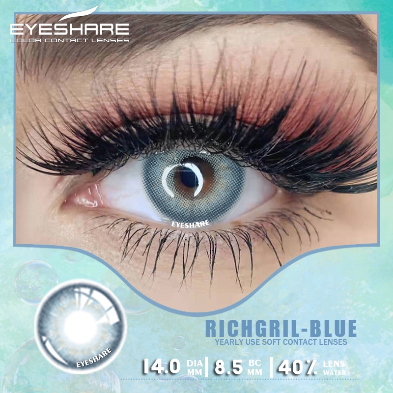 Cặp kính áp tròng EYESHARE nhiều màu sắc xinh xắn tùy chọn