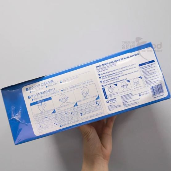 [Hộp 100 Cái] Khẩu Trang Siêu Vừa Vặn Ngăn Khói Bụi Unicharm 3D Mask Super Fit