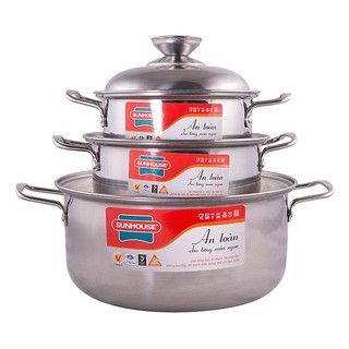 Nồi [HÀNG CAO CẤP], nồi kho cá inox 1 đáy SUNHOUSE SH224 - Hàng chính hãng bảo hành 1 đổi 1