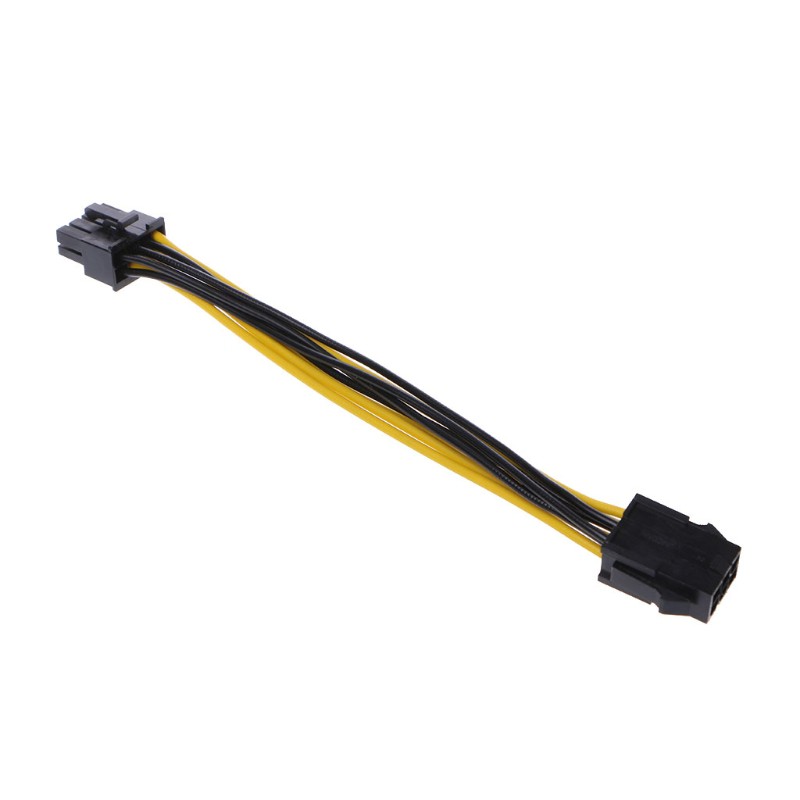 Pc Pci Express Pci-E 6-pin Female To 8-pin Male Adapter 18cm