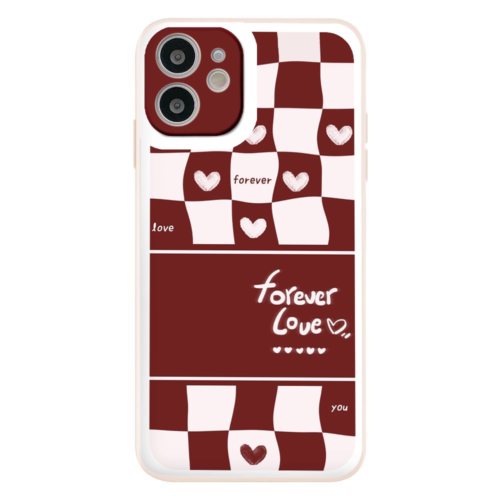 Ốp iphone - Ốp lưng iphone cạnh vuông viền camera Forever love dành cho ip 6 đến 14promax - ng068