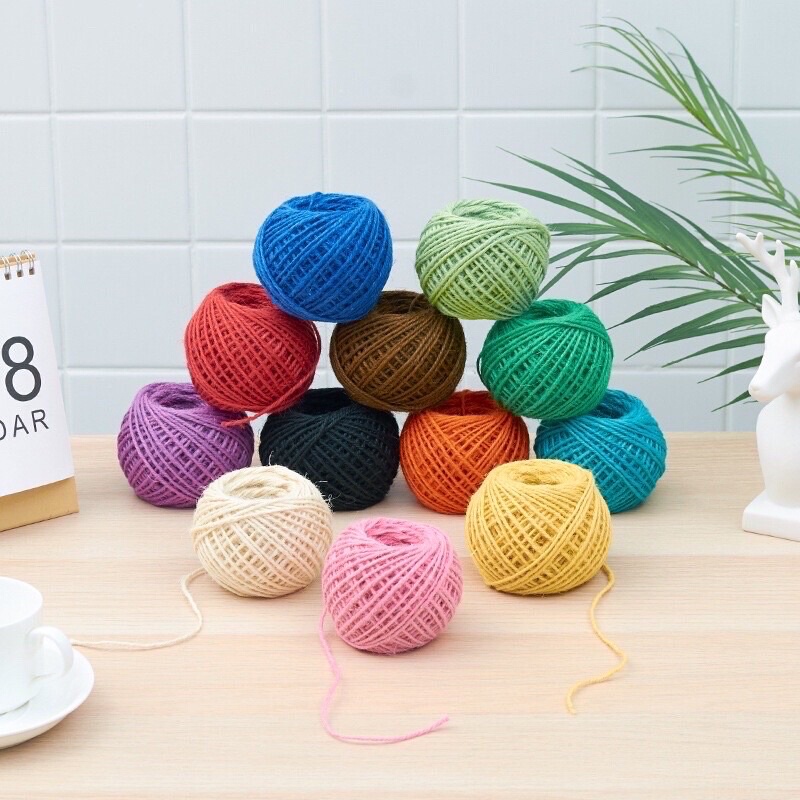 Cuộn 50M Dây Thừng Màu Dây Đay Tự Nhiên Làm Đồ Thủ Công Trang Trí