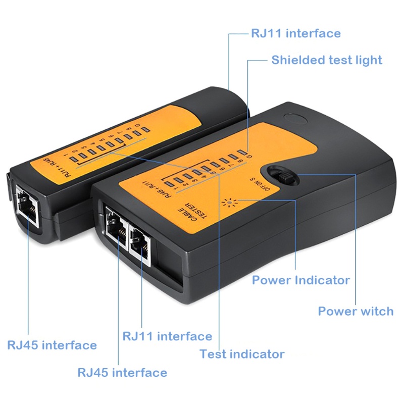 Thiết Bị Kiểm Tra Dây Cáp Mạng LAN RJ45 Rj11 Cho Điện Thoại