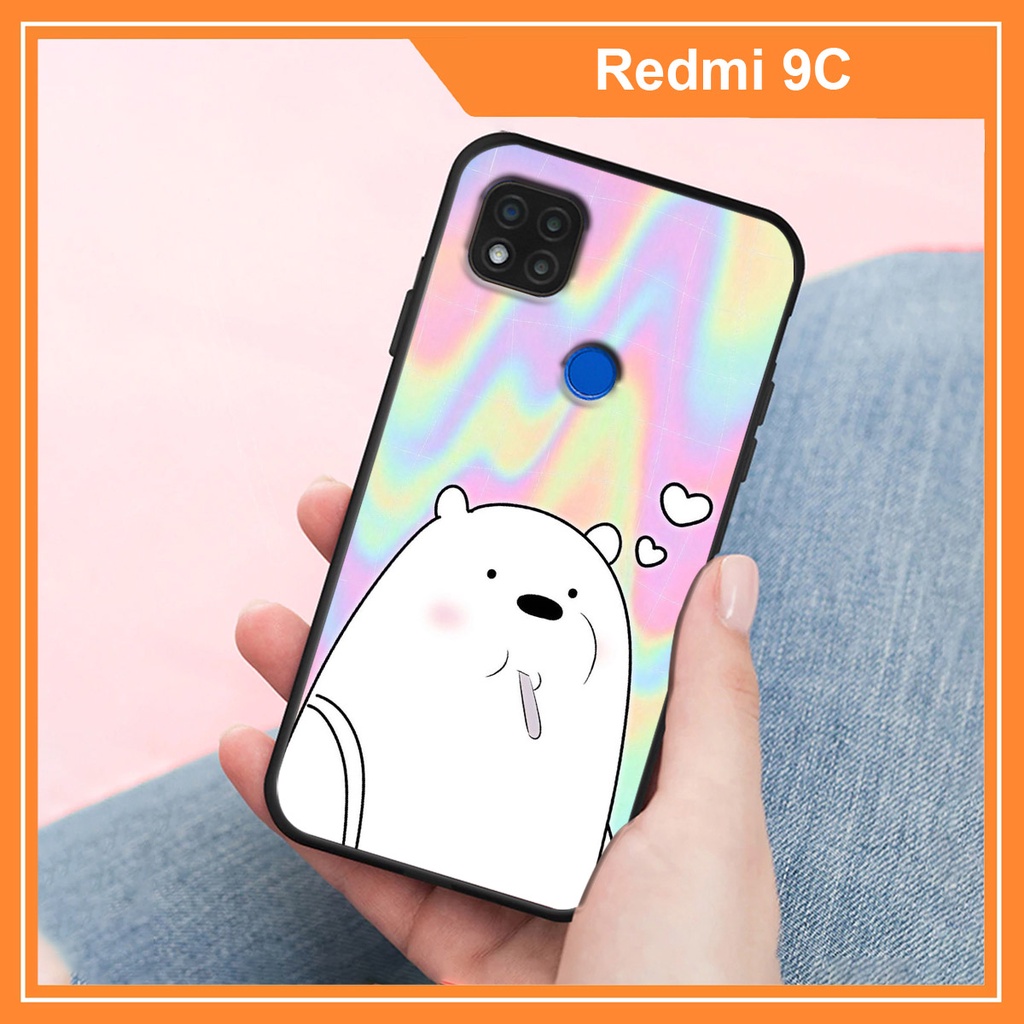 Ốp lưng Xiaomi Redmi 9C in hình 3D dễ thương gấu bear đáng yêu - RẺ - BỀN - ĐẸP