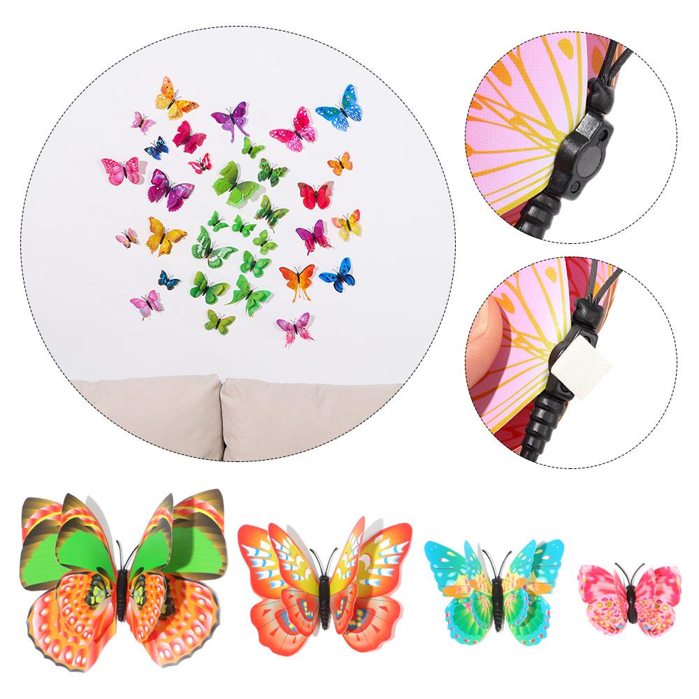 Sticker Dán Tường Hình Bướm 3D Nhiều Màu Sắc Trang Trí Phòng Ngủ