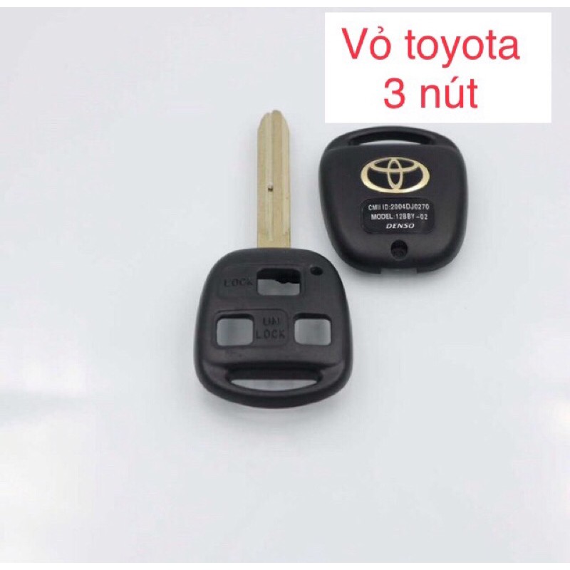 Vỏ chìa khoá TOYOTA ( 3 nút ) xe Yaris , Land Cruiser , Prado