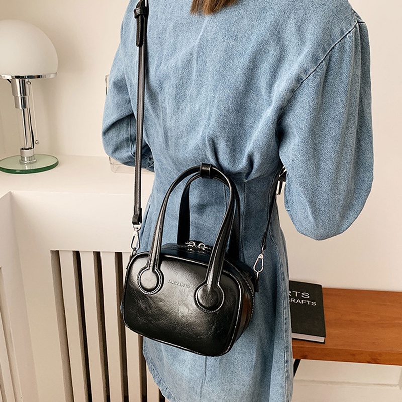 Túi Đeo Vai Hình Vuông Cỡ Nhỏ Màu Đen Phong Cách Hàn Quốc Thời Trang Cho Nữ