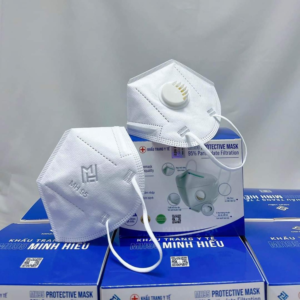 Khẩu trang N95 MH có van -không van (10 cái/hộp) PM 2.5 - MH.n95 MASK - kn95 mask - ami official