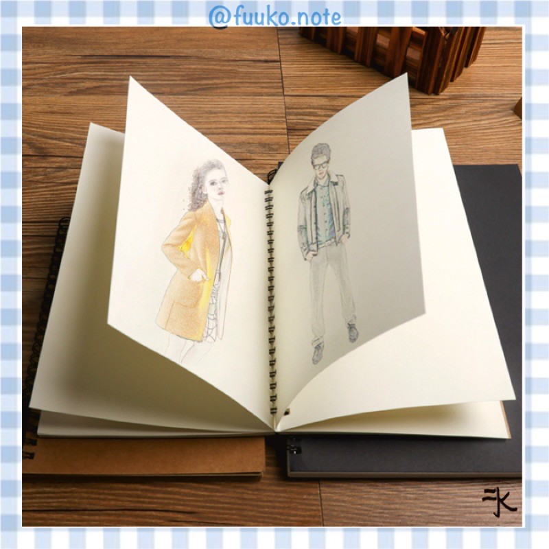 🔻[Siêu rẻ] Sổ còng vẽ chì Sketchbook phong cách retro cổ điển B5 A5 32K