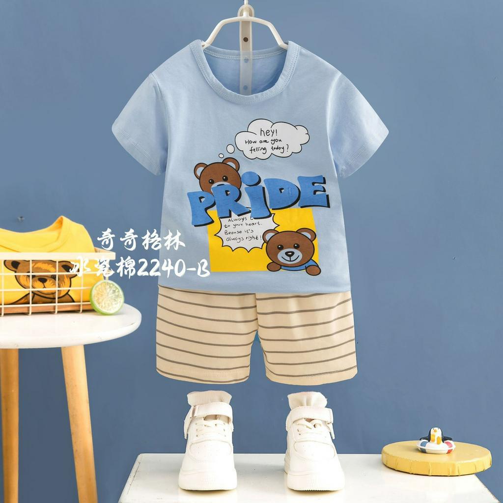 (Xả kho ) Đồ bộ quảng châu cho bé- Bộ cotton cộc tay cho bé trai 8-10kg