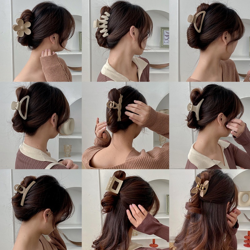 Kẹp Tóc Màu Trắng Cà Phê Thời Trang Hàn Quốc Thanh Lịch Cho Nữ