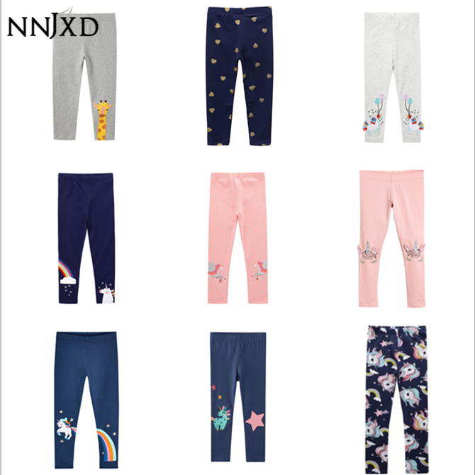 NNJXD Quần legging chất liệu 100% cotton in họa tiết hoạt hình đáng yêu cho bé gái