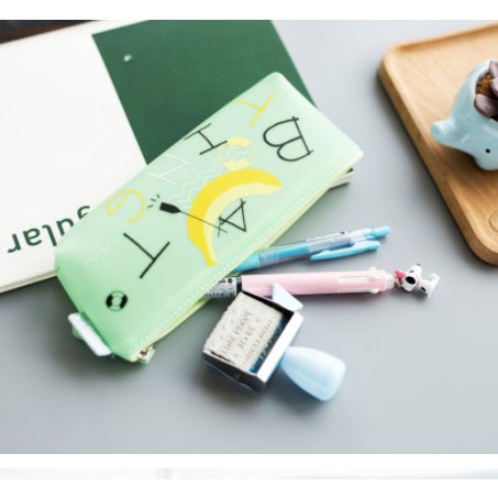 Túi đựng bút , mỹ phẩm tiện ích silicon họa tiết trái cây nhiệt đới siêu xinh TBTC26