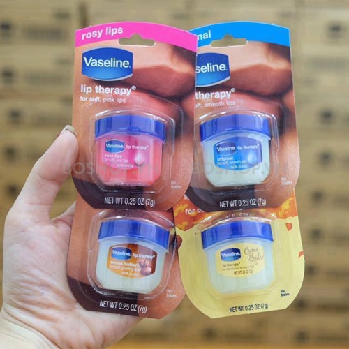 Son dưỡng môi vaseline hương ca cao - original - vani - rosy lips 7g usa