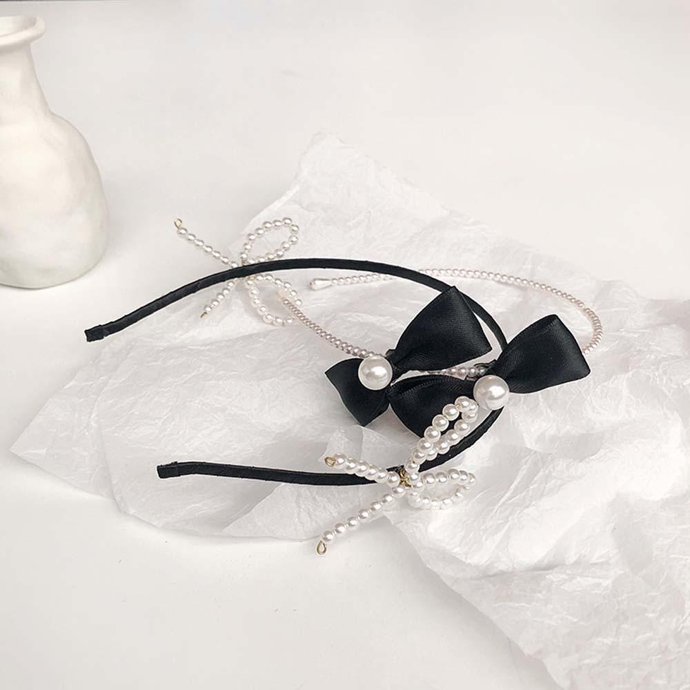 Băng Đô Cài Tóc Co Giãn Màu Đen Phong Cách Pháp Cổ Điển Thời Trang Cho Nữ