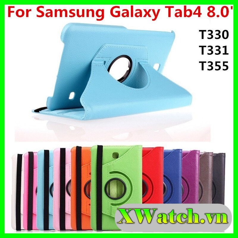 Tặng bút cảm ứng _Bao da Xoay Tab 4 8.0 - Bao da Samsung Galaxy Tab 4 8.0 - Bao da T330/T331