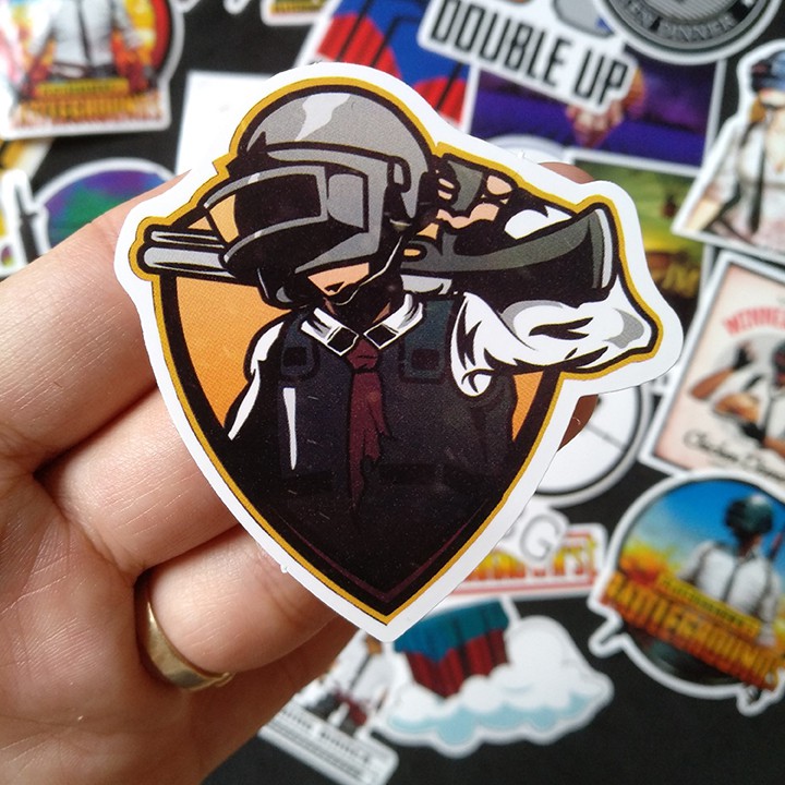 Sticker dán cao cấp chủ đề PUBG - Dùng dán Xe, dán mũ bảo hiểm, dán Laptop...