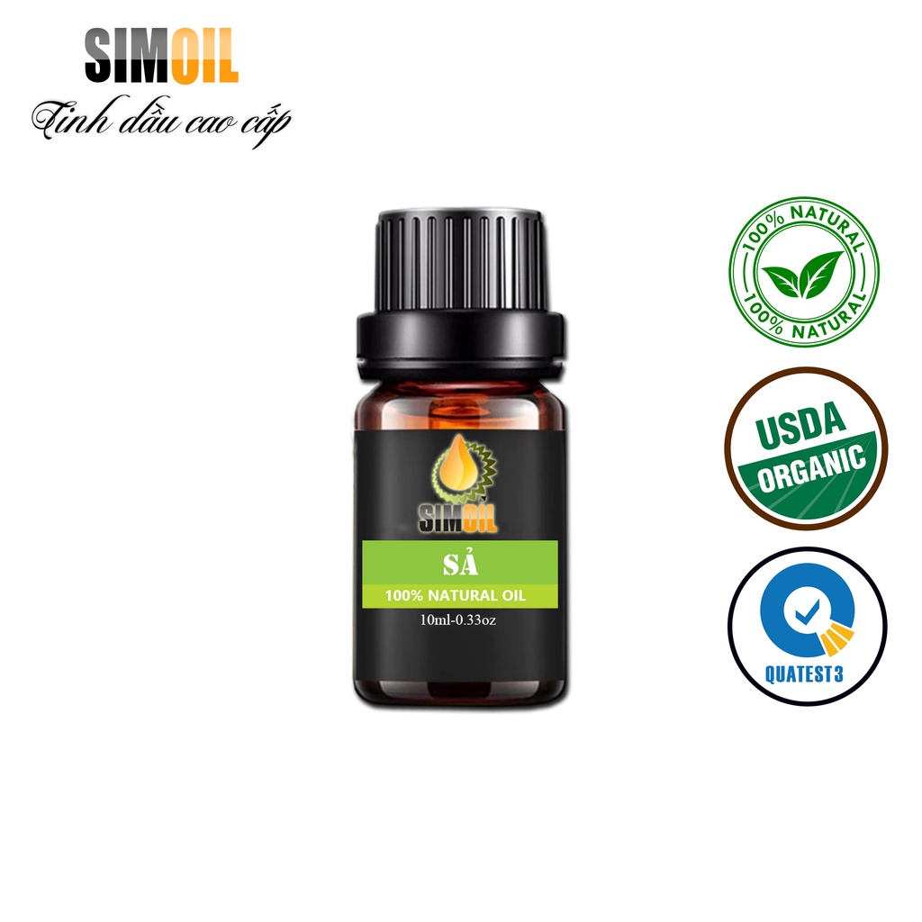 Tinh dầu thiên nhiên cao cấp hương Sả 10ml dùng cho máy xông tinh dầu, máy khuếch tán tinh dầu