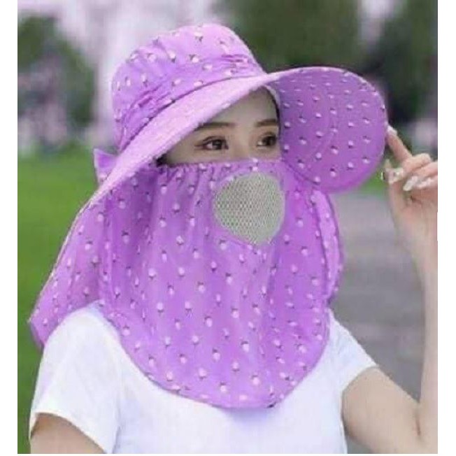 [XINH QUÁ] Mũ Chống Nắng Nữ Mùa Hè Vành Rộng, Nón Đi Nắng + Khẩu Trang, thô Kaki Thoáng Khí , Không Cong Gẫy | BigBuy360 - bigbuy360.vn