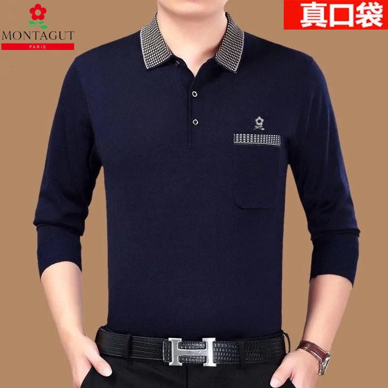 ✱Áo polo tay dài thời trang dành cho nam trung niên