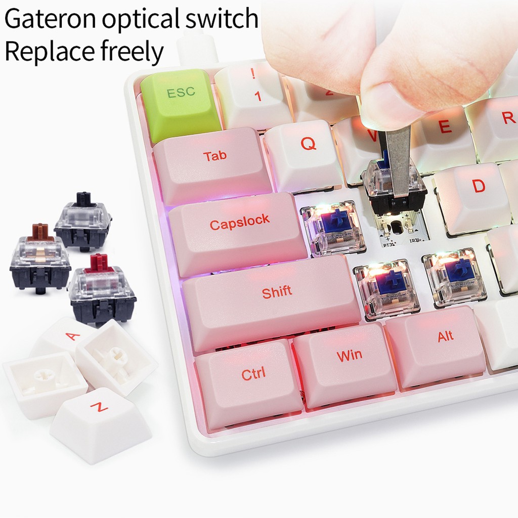 Bàn phím cơ có dây Geek tùy chỉnh SK61 60% 61 phím trục quang USB Type C dùng chơi game | BigBuy360 - bigbuy360.vn