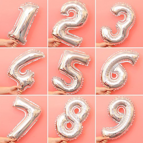 Bóng Nhôm Số Tuổi Cho Bé Size 40cm , Bóng Giấy Kiếng Con Số Trang Trí Tiệc Sinh Nhật, Anniversary, Mừng Thọ