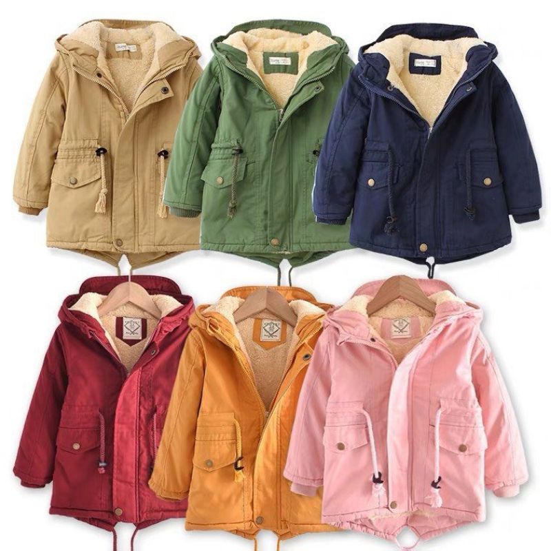 Áo khoác kaki lót bông siêu ấm cho bé