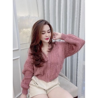 Áo len thừng khóa mũ quảng châu nhiều màu