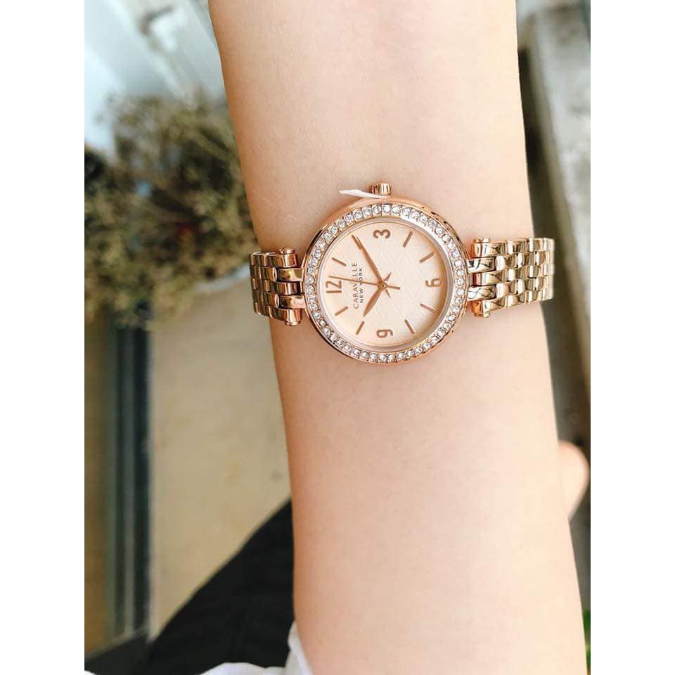 Đồng hồ nữ Caravelle new york rose gold