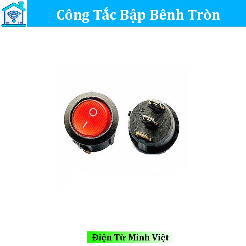 Công Tắc Bập Bênh Tròn Có Đèn 3 Chân KCD2 6A 250V