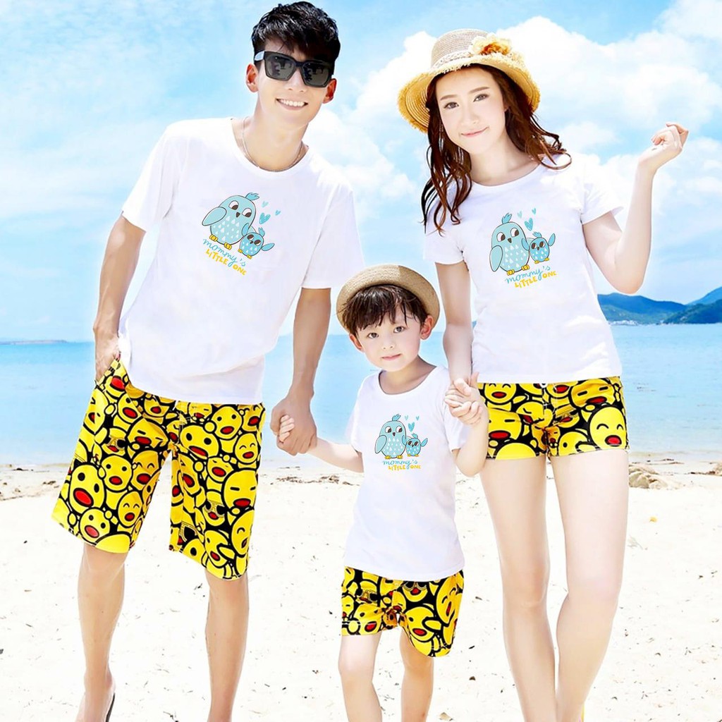 Áo thun gia đình đẹp in hoạt hình dễ thương cao cấp