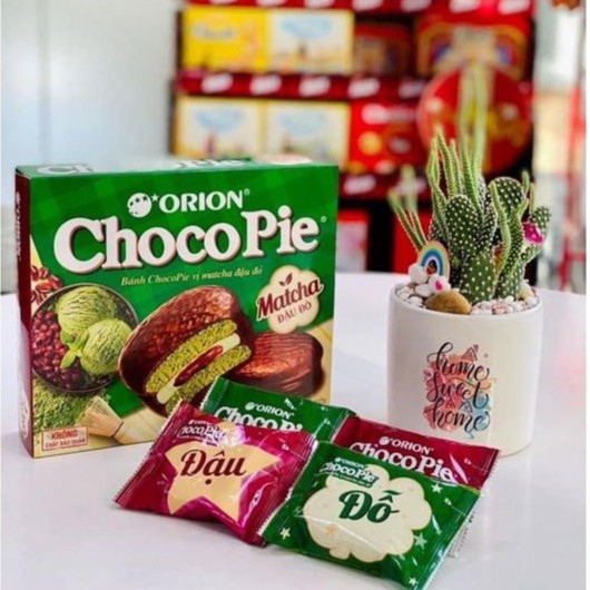 Bánh Chocopie Matcha Nhân Đậu Đỏ - Hộp 12 bánh