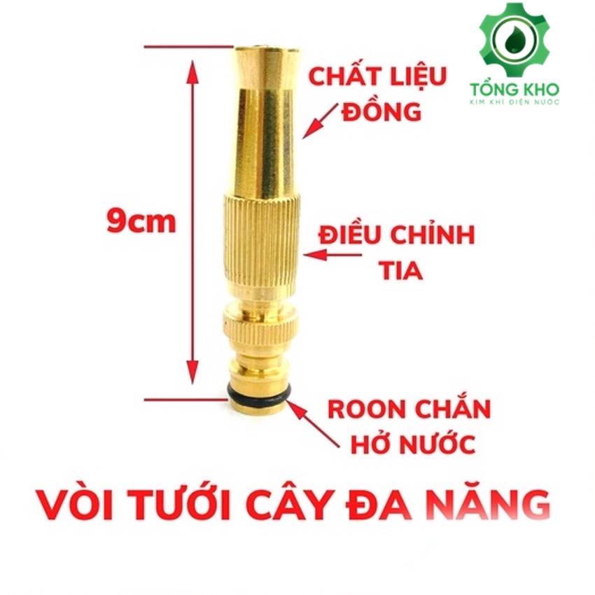 Vòi tưới cây tăng áp - Đầu vòi xịt tăng áp suất nước  (Tặng kèm quai siết) - Tổng kho kim khí điện nước