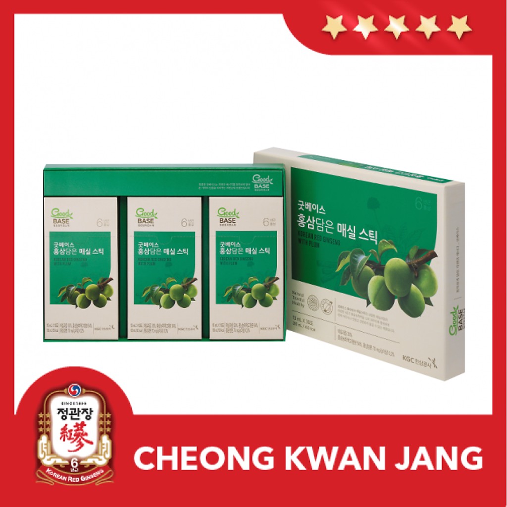 [HỘP NHỎ] Nước Hồng Sâm Goodbase Mơ Xanh KGC Cheong Kwan Jang (10ml x 10 gói) -Giải Độc, Giảm Chứng Khó Tiêu, Làm Đẹp Da