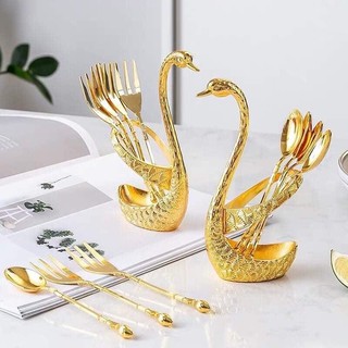 Set cắm dĩa thiên nga bằng thép ko gỉ