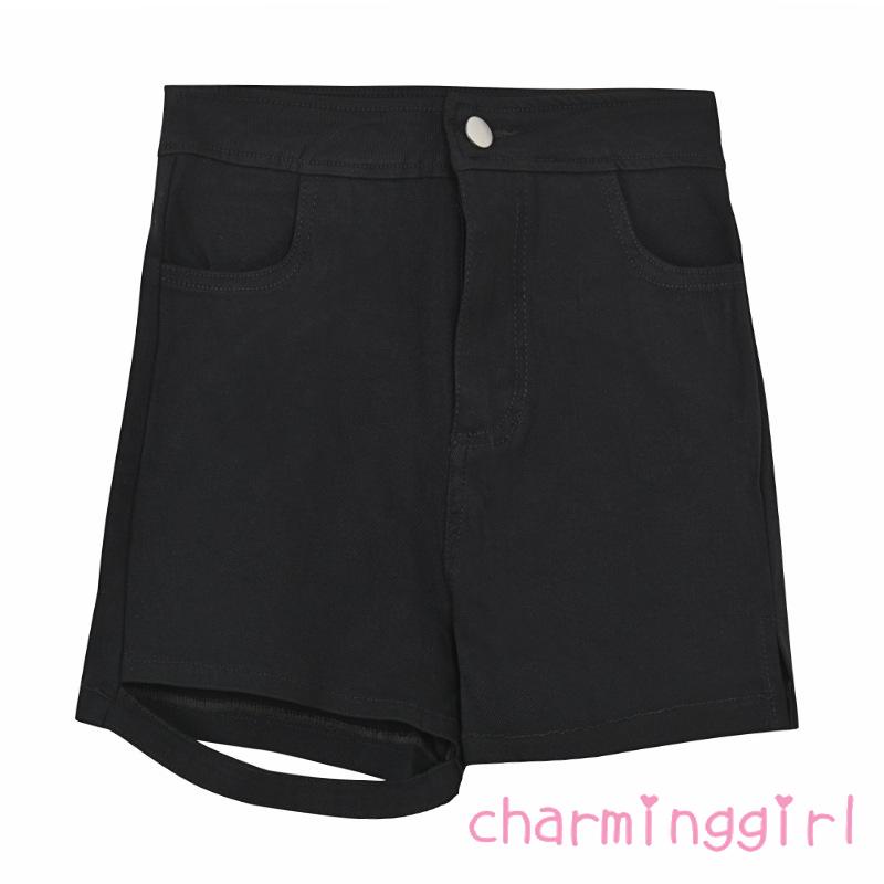 Quần Short Lưng Cao Màu Trơn Thiết Kế Độc Đáo Thời Trang Cho Nữ