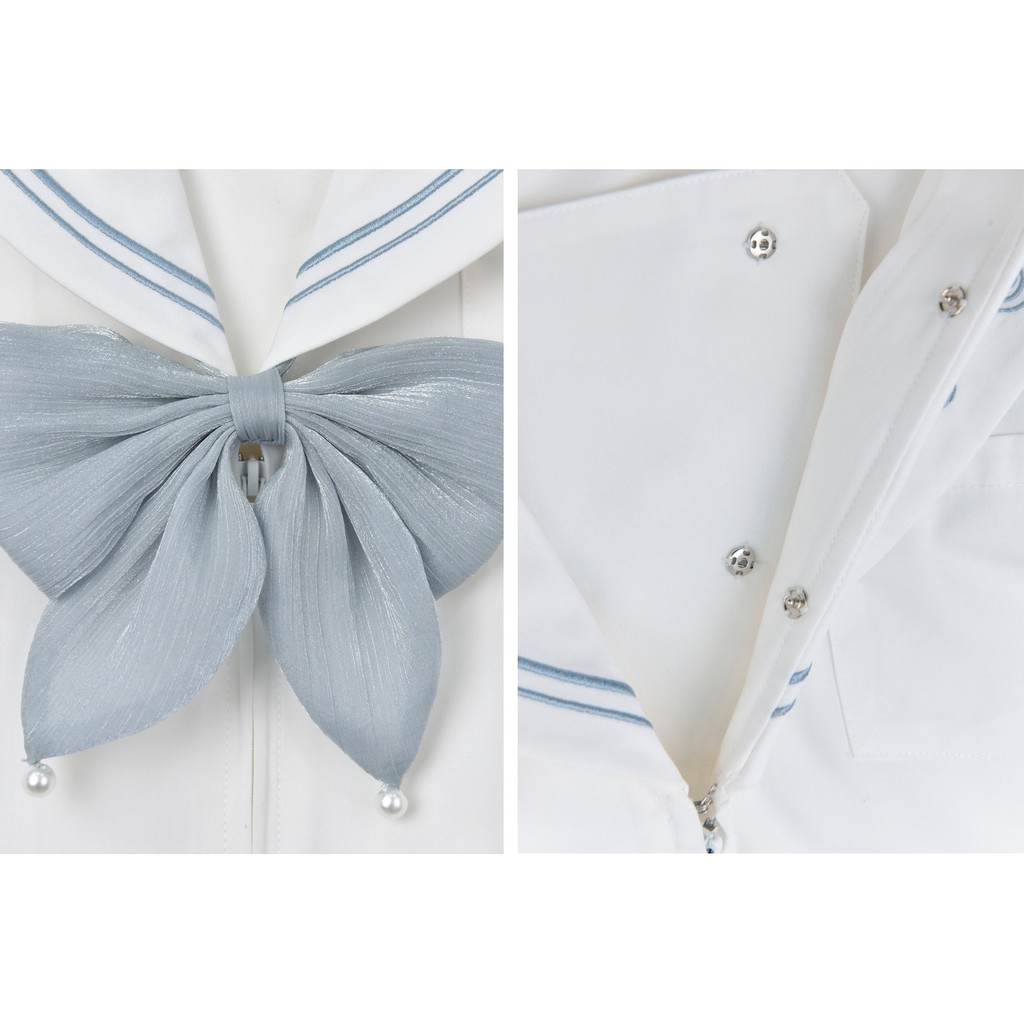 Áo blouse tay ngắn/dài kèm nơ đồng phục Seifuku cổ thủy thủ - Cinderella