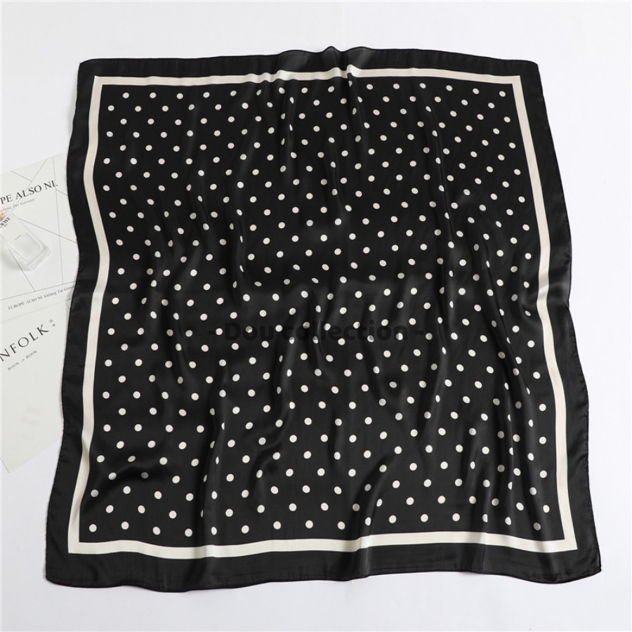 [NowShip2h] Khăn Lụa Vuông Làm Áo Yếm, Quàng CổHottren Họa Tiết Chấm Bi - Chất Liệu Chiffon - 90x90cm - Mã KL064