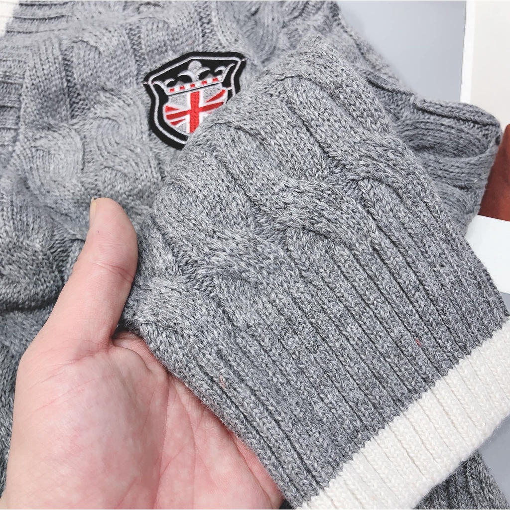 Áo cadigan len xám Huy hiệu ( kèm ảnh thật, video) | BigBuy360 - bigbuy360.vn