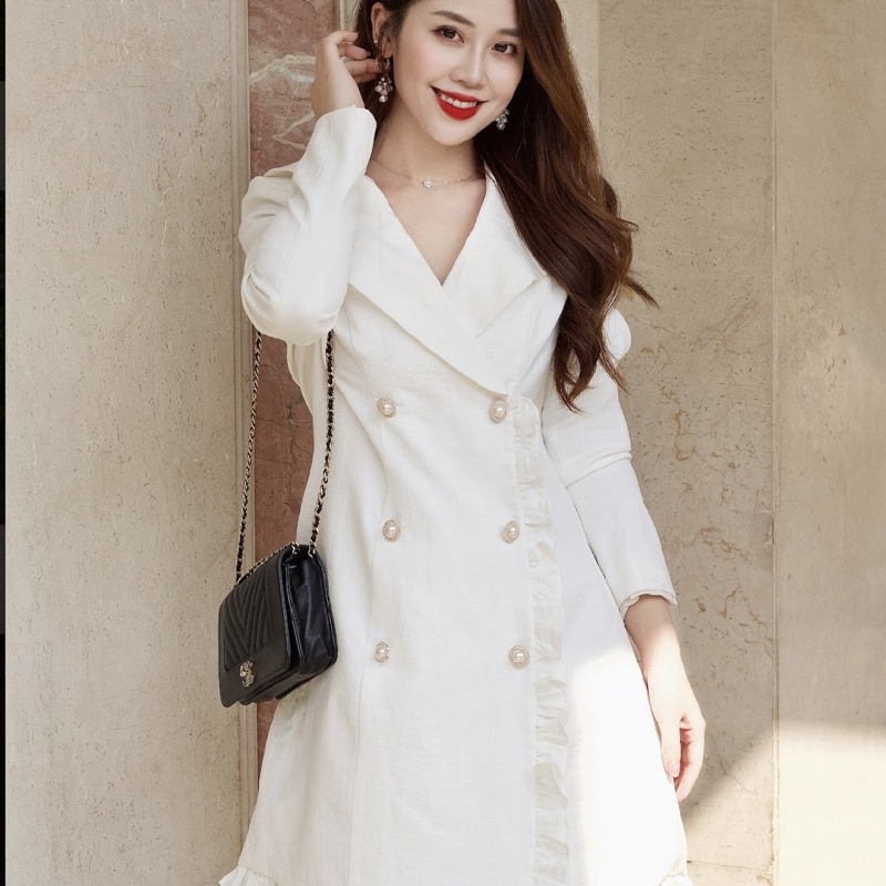 Váy blazer linen thun co giãn Yennhien.studios