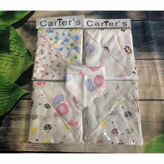 Set 5 Yếm XÔ tam giác có khuy bấm hàng Carter Việt Nam