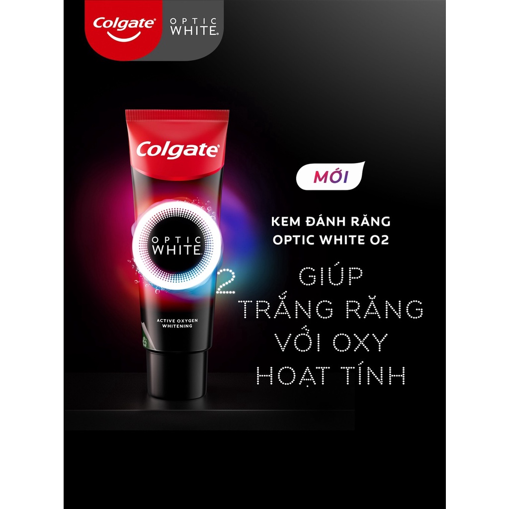 [HB gift] Kem Đánh Răng Colgate Optic White O2 làm trắng răng đột phá với Oxy Hoạt Tính 85g/ tuýp