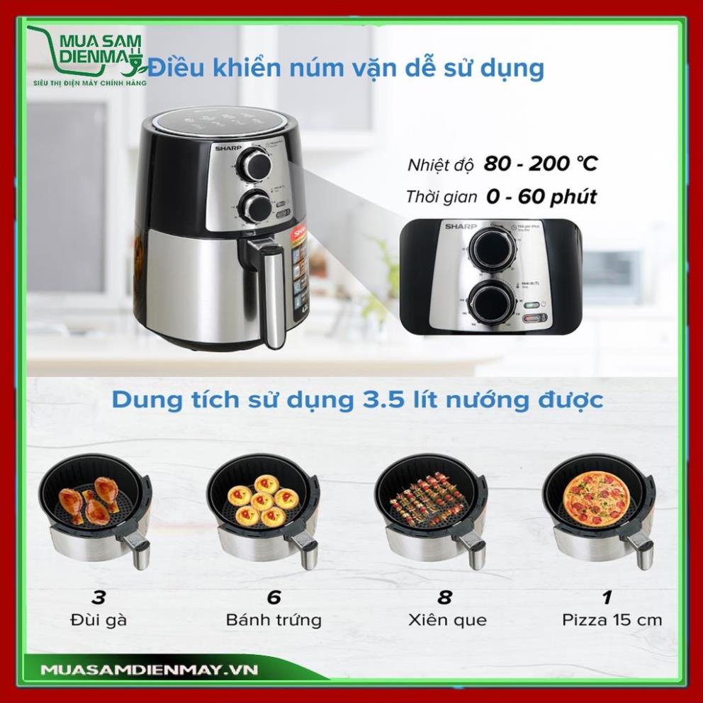 [Chính Hãng]Nồi chiên không dầu Inox nướng đa năng Sharp 4.2 5 7 lít KF-AF42MV-ST KF-AF70EV-ST KF-AF55EV-BK KF-AF50EV-ST